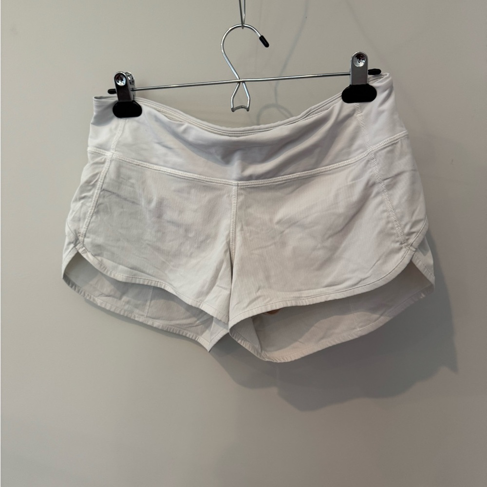 Lululemon Speed Up Lined Short, White, 2.5in inseam